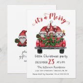 Santa Gnomes Merry Christmas Little Party Kaart (Voorkant / Achterkant)