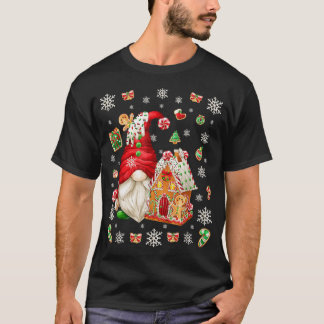 Santa Gnomie With Gingerbread House  Family Christ T-shirt