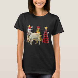Santa Goat Kerstboom Lichten T-shirt
