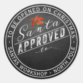 Santa Goedgekeurd cadeauetiket van Noordpool Ronde Sticker (Voorkant)