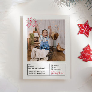 Santa Goedgekeurd Ondeugend of Nice Formulier Foto Feestdagenkaart