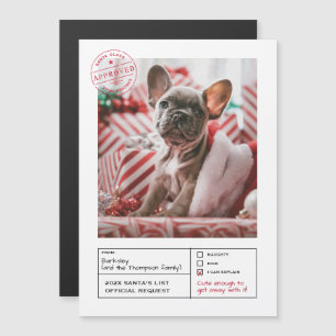 Santa Goedgekeurd Ondeugend of Nice Formulier Foto Magnetische Uitnodiging