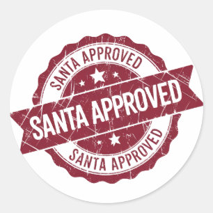 Santa goedgekeurd ronde sticker