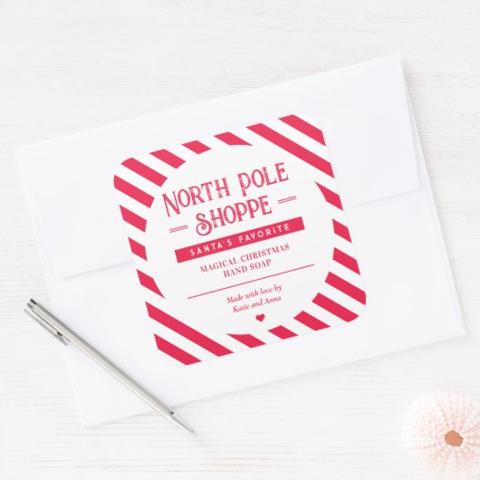 Santa Goedgekeurd Zelfgemaakte Kerstcadeau Sticker (Envelop)