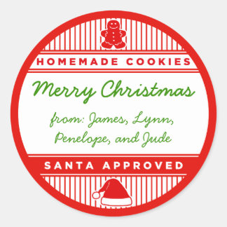 Santa Goedgekeurde zelfgemaakte cookies Ronde Sticker