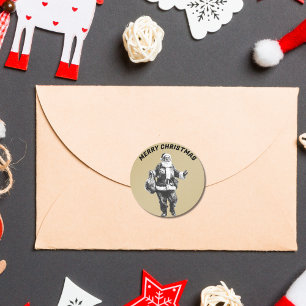 Santa Gold Ronde Sticker