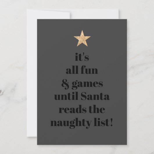 Santa Gold Star Modern Tree Font Funny Quote Feestdagenkaart (Voorkant)