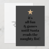 Santa Gold Star Modern Tree Font Funny Quote Feestdagenkaart (Voorkant / Achterkant)