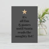Santa Gold Star Modern Tree Font Funny Quote Feestdagenkaart (Staand voorkant)
