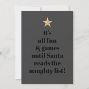 Santa Gold Star Modern Tree Font Funny Quote Feestdagenkaart