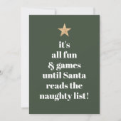Santa Gold Star Modern Tree Font Funny Quote Green Feestdagenkaart (Voorkant)