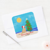 Santa Golden Dog Christmas Wishes Custom Stickers (Envelop)