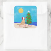 Santa Golden Dog Christmas Wishes Custom Stickers (Tas)