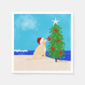 Santa Golden Dog Kerstwensen Servetten (Voorkant)