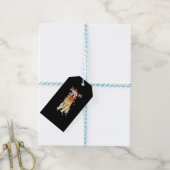 Santa Golden Retriev - kerstlampboom Cadeaulabel (Met Touw)