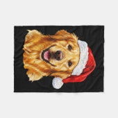 Santa Golden Retriever Christmas Golden Retriever  Fleece Deken (Voorkant (Horizontaal))