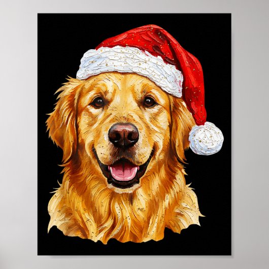 Santa Golden Retriever Christmas Golden Retriever  Poster (Voorkant)