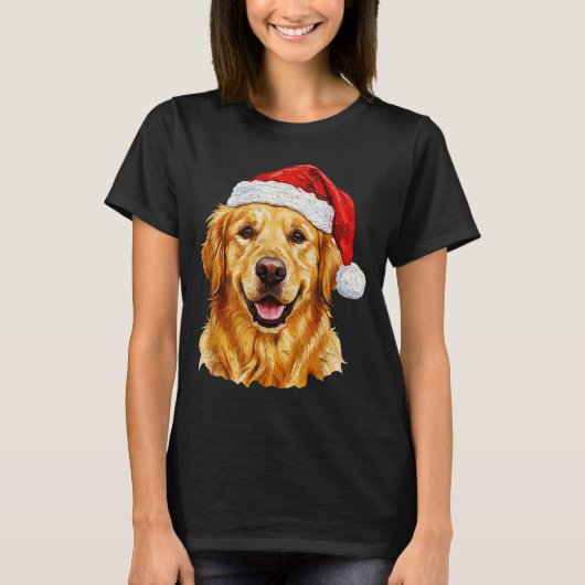 Santa Golden Retriever Christmas Golden Retriever  T-shirt (Voorkant)