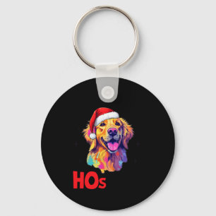 Santa Golden Retriever Dog Er zitten wat honden in Sleutelhanger