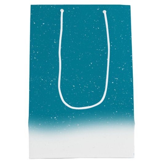 Santa Golden Retriever in Snowflakes Medium Cadeauzakje (Achterkant)