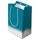 Santa Golden Retriever in Snowflakes Medium Cadeauzakje (Achterkant Gekanteld)