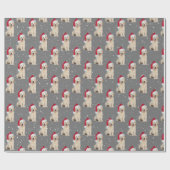 Santa Golden Retriever Puppy Cadeaupapier (Vlak)