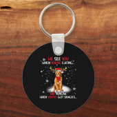 Santa Golden Retriever Reindeer Light Christmas Pa Sleutelhanger (Voorkant)