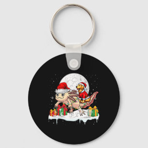 Santa Golden Retriever Rijden Axolotl Kerstmis Ow Sleutelhanger