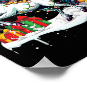 Santa Golden Retriever Rijden Eenhoorn Kerstmis Ow Poster (Hoek)