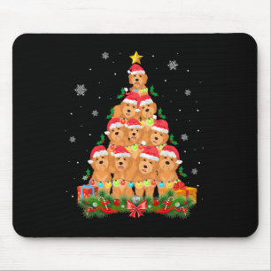 Santa Goldendoodle Hondenboom Kerstdier Dier D Muismat