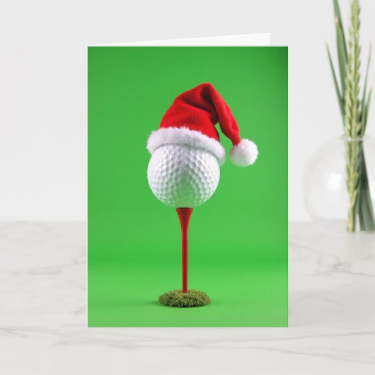 Santa Golf Ball Holiday Card Kaart (Voorkant)