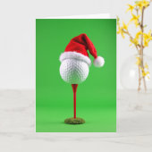 Santa Golf Ball Holiday Card Kaart (Gele Bloem)