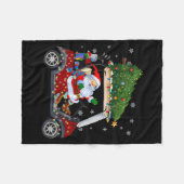 Santa Golf Cart Christmas Tree Lights Xmas Golfer  Fleece Deken (Voorkant (Horizontaal))