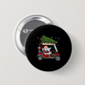 Santa Golf Cart Christmas Tree Lights Xmas Golfer  Ronde Button 5,7 Cm (Voorkant /achterkant)