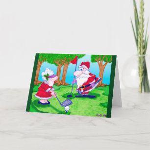 Santa Golf-kerstWenskaart Feestdagen Kaart