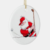 Santa Golf-versiering Keramisch Ornament (Rechts)