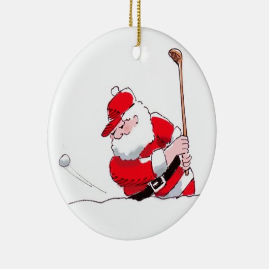 Santa Golf-versiering Keramisch Ornament (Rechts)