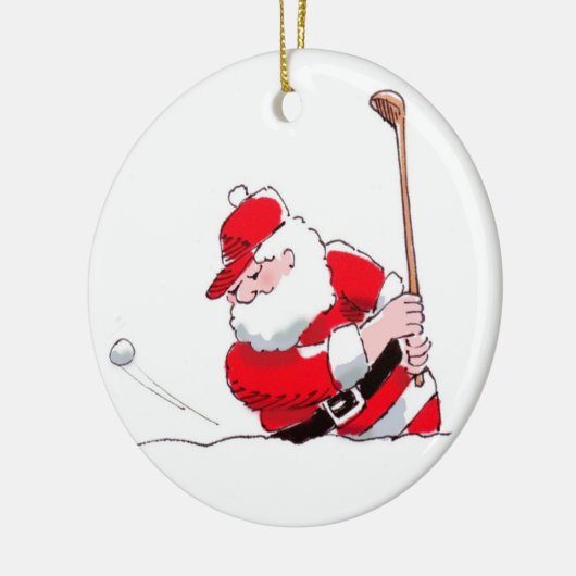 Santa Golf-versiering Keramisch Ornament (Links)