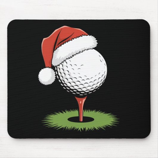 Santa golfbal voor Kerstmis golfbal Kerstmis Muismat (Voorkant)
