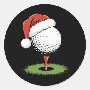 Santa golfbal voor Kerstmis golfbal Kerstmis Ronde Sticker