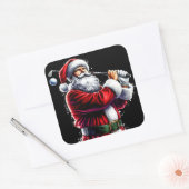 Santa Golfen dit vakantieseizoen Vierkante Sticker (Envelop)