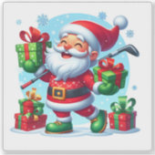Santa Golfen en het leveren van geschenken! Sticker (Voorkant)