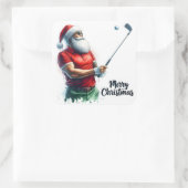 Santa Golfen in de winteruitrusting Vierkante Sticker (Tas)
