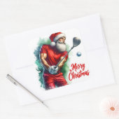 Santa Golfen in feestelijke uitrusting Vierkante Sticker (Envelop)