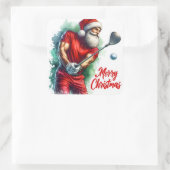 Santa Golfen in feestelijke uitrusting Vierkante Sticker (Tas)