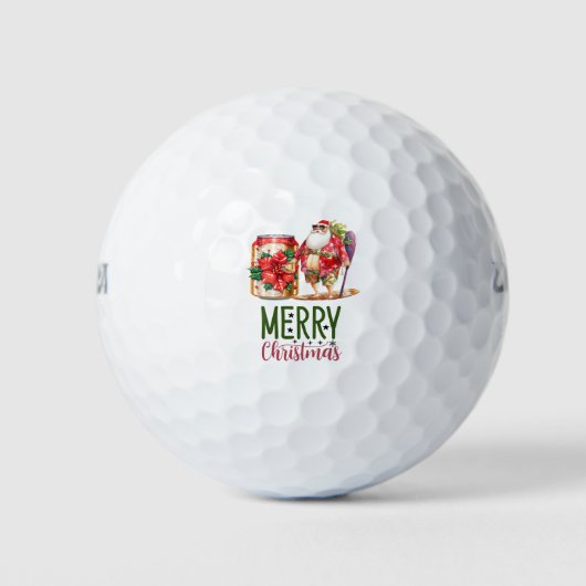 Santa golfer kerst zomer kerst bier golfballen (Voorkant)