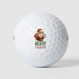 Santa golfer Kerstmis golf en bier grappig Golfballen