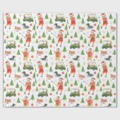 Santa Golfing in Minnesota Holiday wrapping paper Cadeaupapier (Vlak)