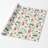 Santa Golfing in Minnesota Holiday wrapping paper Cadeaupapier (Uitgerold)