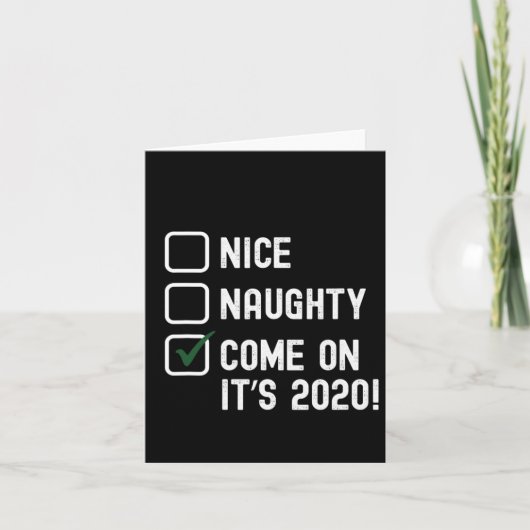 Santa Good Bad Naughty Leuke Kerst Grappig - 2020 Kaart (Voorkant)